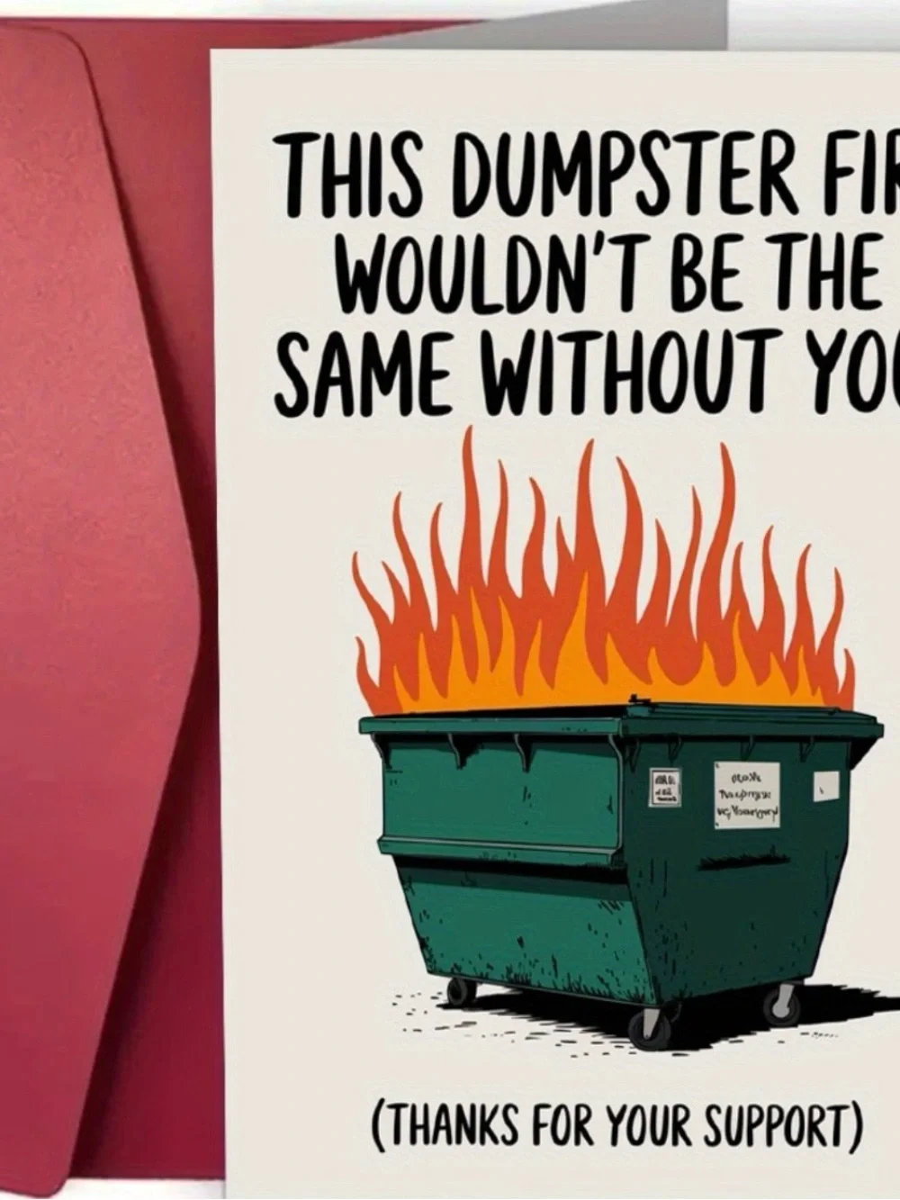 Funny Dumpster Fire Notebook - Green & Orange Cover